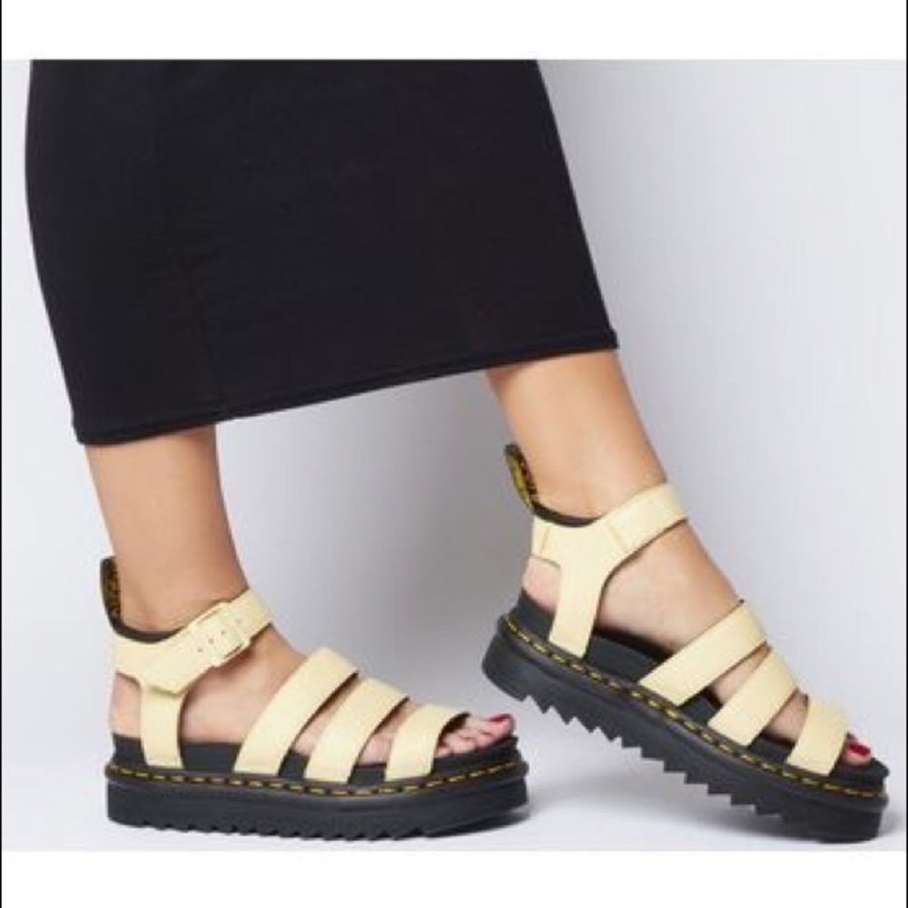 *RARE* DR. MARTENS BLAIRE SANDALS PASTEL YELLOW
